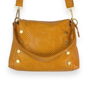 Hammitt Bryant Med Apricot Tan Snake Embossed Leather Crossbody Shoulder Bag NWT